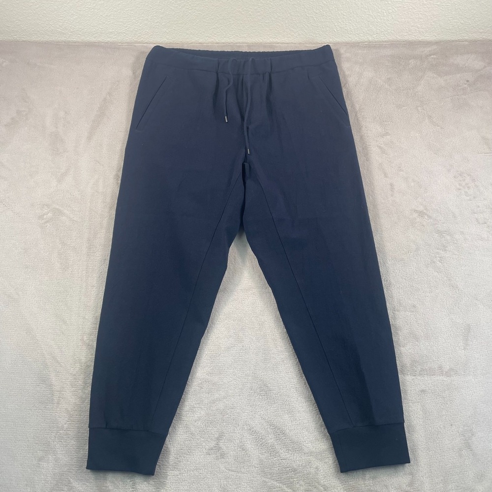 James Perse Jogger Pants Men XL 4 Navy Blue Italian Wool Stretch Relaxed $650